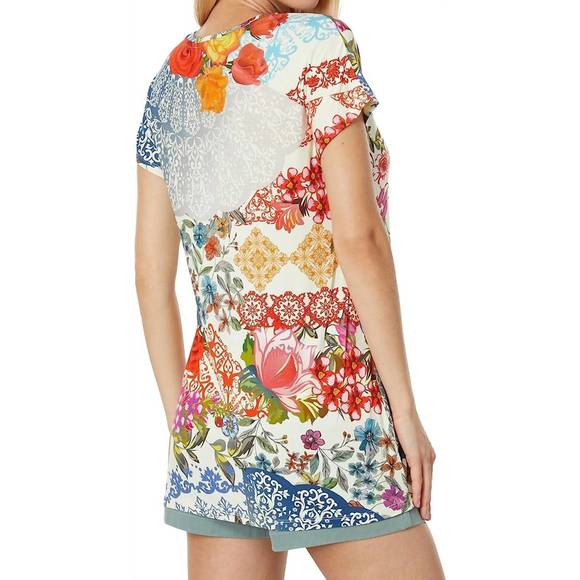 NEW JOHNNY WAS tango relaxed dolman sleeve tunic in multi - Picture 2 of 3